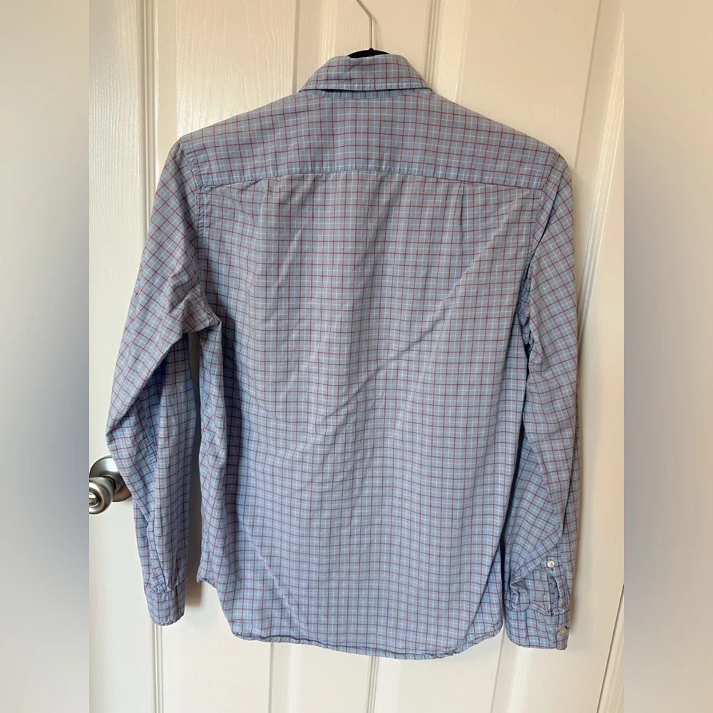 J. Crew Blue and Red Casual Button Down Shirt